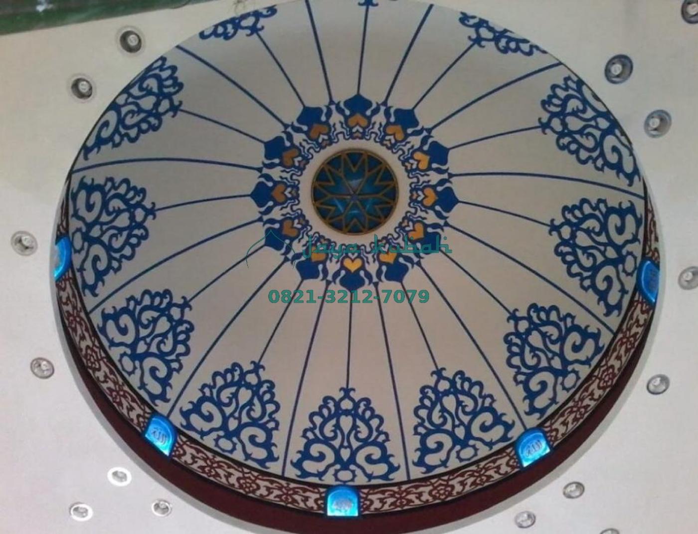 Plafond kubah masjid motif biru modern Jaya Kubah