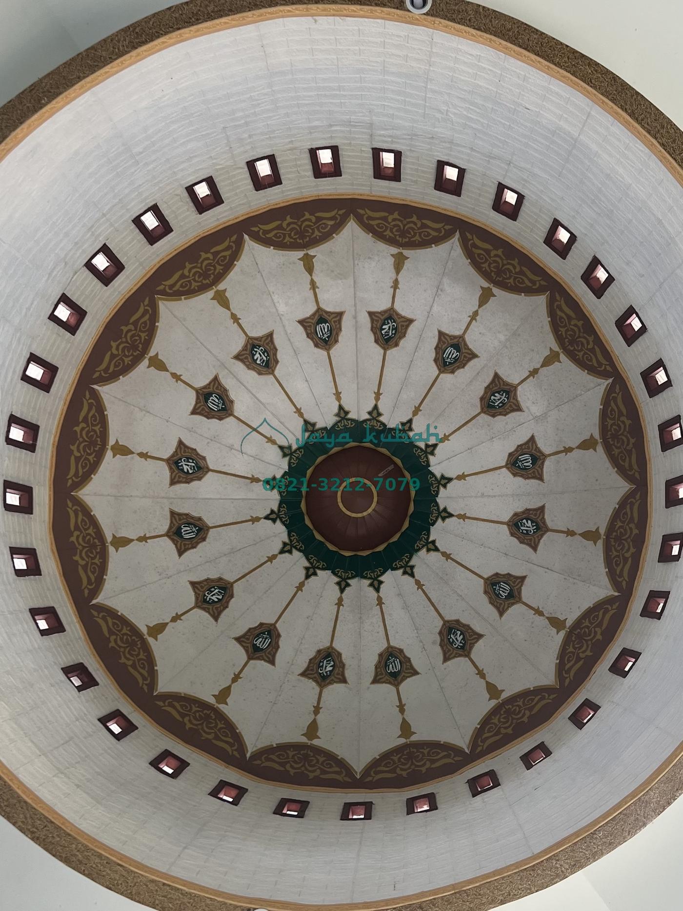 Plafond kubah masjid geometris coklat emas Jaya Kubah