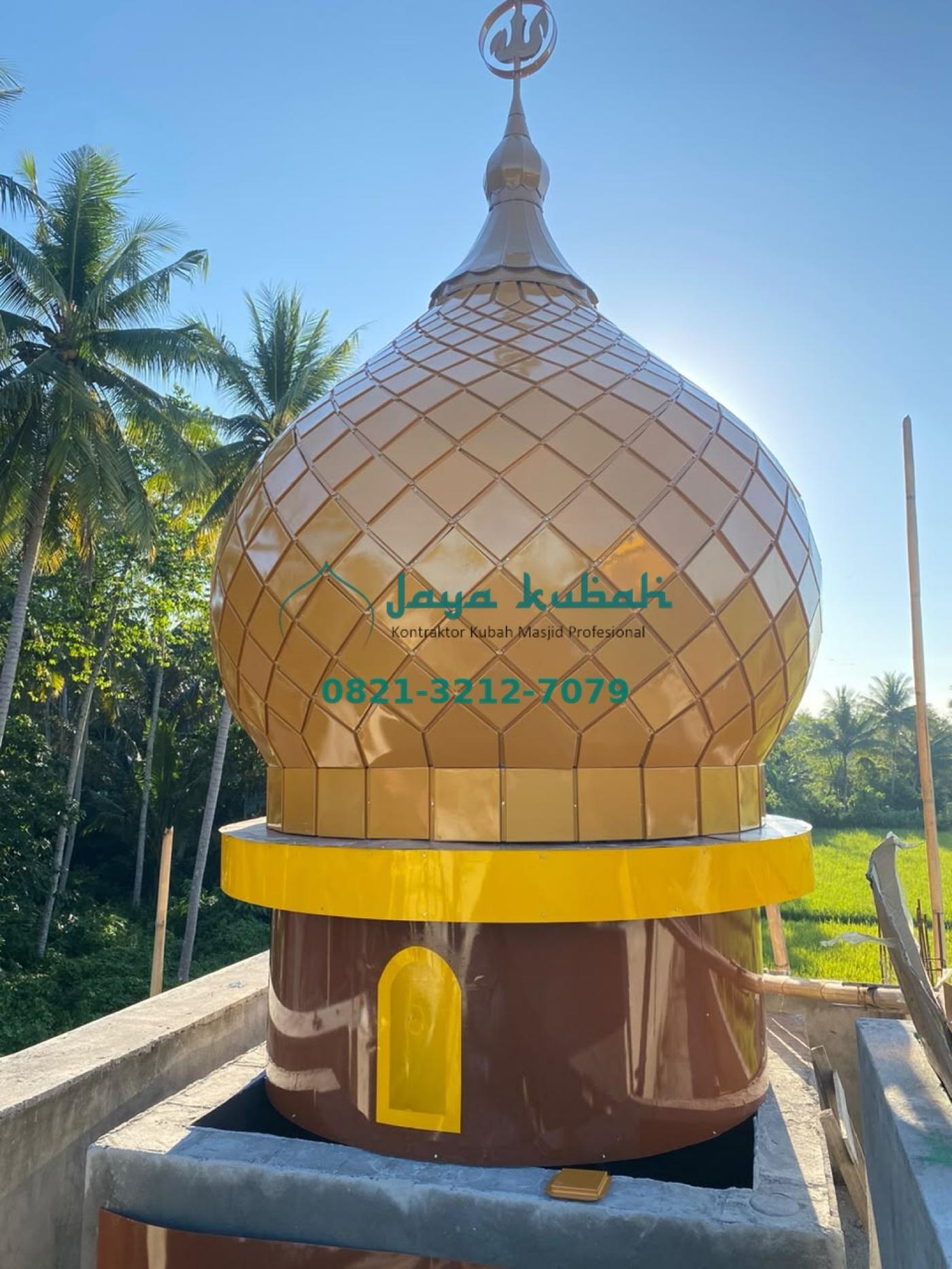 Kubah emas cokelat motif diamond – Jaya Kubah