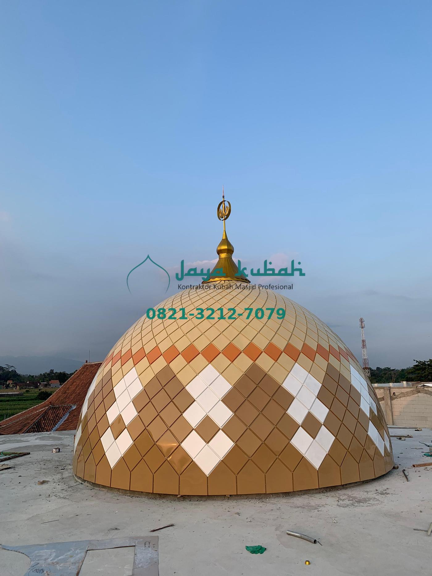 Kubah Masjid Galvalum emas motif diamond - Jaya Kubah